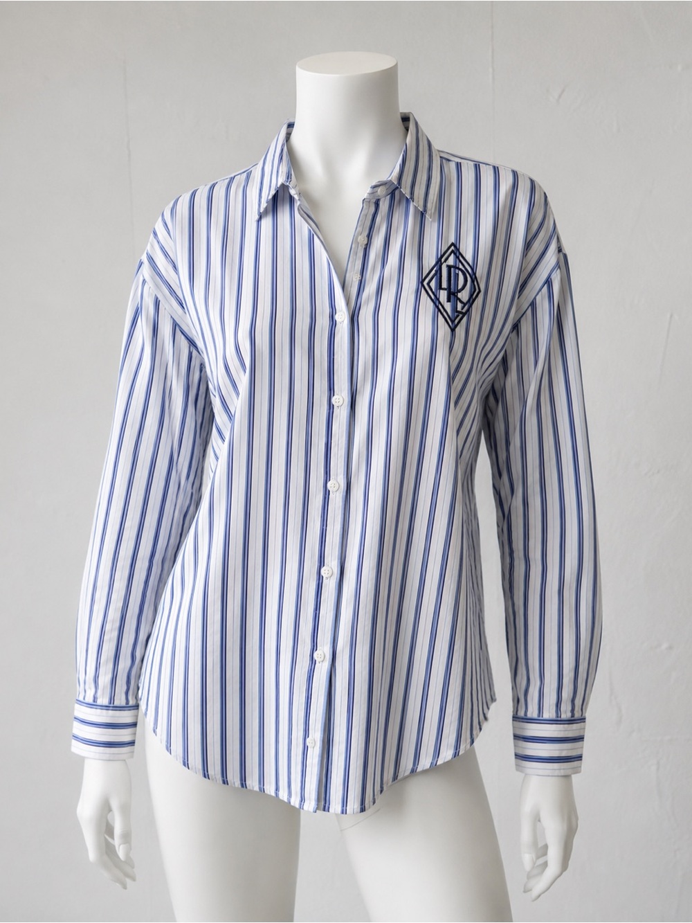 Women’s Lauren Ralph Lauren Striped 100% Cotton White Diamond Monogram